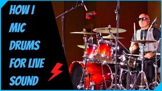 How I Mic Drums For Live Sound - W Kenny Aronoff On Drums - Also A Look at the Porter & Davies BC2