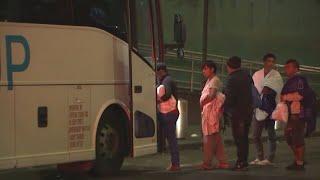 Buses dropping off migrants at NJ train stations