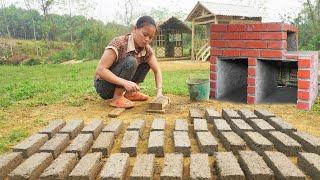 Technique Casting Bricks With Cement To Build Stove BUILD LOG CABIN - Building Farm