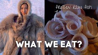 Yakutian Traditional Food raw horse meat frozen fish and more