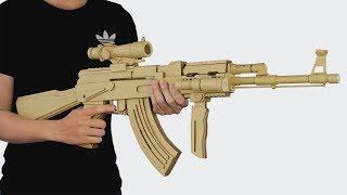 How To Make Cardboard Gun  Amzing AK-47 Gun That Shoots