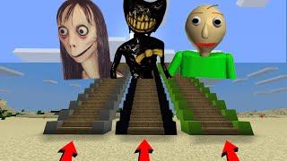 Minecraft PE  DO NOT CHOOSE THE WRONG STAIRCASE Ink Bendy Momo Baldi