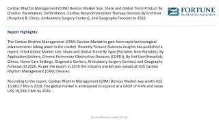 Cardiac Rhythm Management Devices Market  Fortune Business Insights