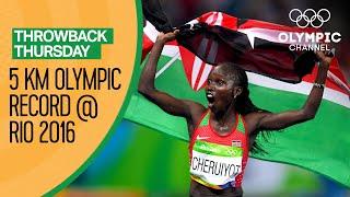 Vivian Cheruiyot breaks the 5000m Olympic record at Rio 2016  Throwback Thursday