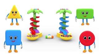 Learn Colors and Shapes with Marble Maze Run and Surprise Color Balls