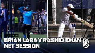 Generational battle 53 year old Brian Lara and Rashid Khan FACE OFF in the nets  Fox Cricket