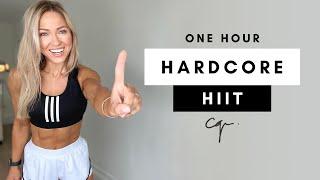 1 Hour HARDCORE FULL BODY HIIT WORKOUT at Home  No Equipment