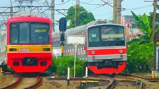 Momen TerSIAL 2021 KRL Commuterline Keluar Masuk Utara Stasiun Citayam Dapat Kereta JR 205 TM 05