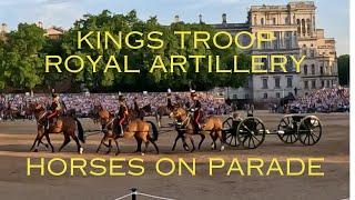 Horses - Kings Troop Royal Artillery - Horse Guards Parade London 4K Video GoPro Hero 12