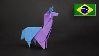 Origami Lhama para Diego - Instruções em Português PT-BR @FrancescoMassimoOrigami