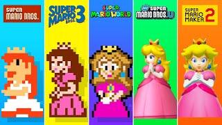 Evolution of Final Castles in 2D Super Mario Games 1986-2021