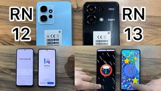 Xiaomi Redmi Note 12 vs Redmi Note 13  HyperOS vs MIUI 14 - Android 14 vs Android 13