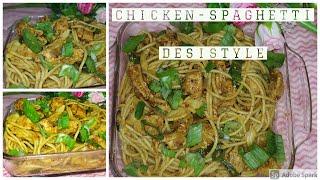 Quick  Chicken Spaghetti  Chicken Noodles  Desi Style Chicken Spaghetti Recipe  Best for Dinner