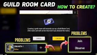 Guild Room Card - How To Create?  Invite Friends Problem  Free fire Guild Room Card Kaise Banaye