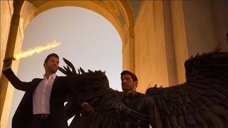 Lucifer Ending - Lucifer cuts off Michaels wings Lucifer becomes God