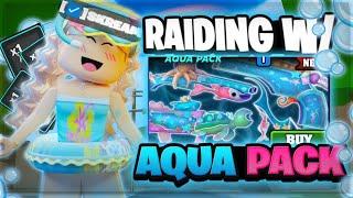 Raiding With The New AQUA PACK In DaHood .. *FUNNY*