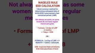 NAGELES RULE EDD Calculation Expected Date of Delivery Nageles Rule Estimated Date of Birth