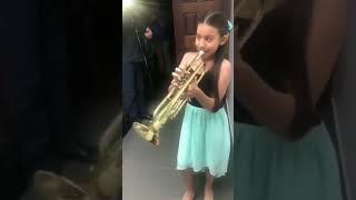 The youngest female trumpeter ...This is mind blowing. #america #trumpet #trendingvideo