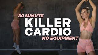 30 MIN KILLER CARDIO WORKOUT  HIIT  No Equipment  With Repeat  Super Sweaty