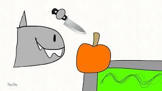 Shark Puppet picks pumpkin Animated