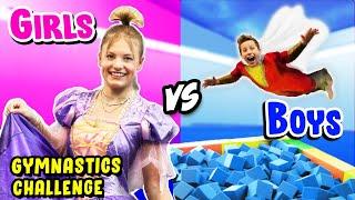 BOYS VS GIRLS Gymnastics Princess vs SuperHeroes NinjaKidzTV