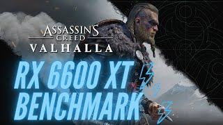 RX 6600 XT + Ryzen 5 2600 Assassins Creed Valhalla 1080p All Presets Benchmark