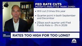 Prolonged high rates will be corrosive to economy says Moodys Mark Zandi