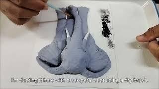 Paper tole technique using fondant for a 3D looking elephant on cake @ArtCakes