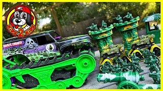 Monster Trucks VS Plastic Army Men EPIC BATTLES COMPILATION