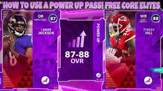 HOW TO USE A POWER UP PASS GET FREE CORE ELITES HOW TO POWER UP PLAYERS MADDEN 21 ULTIMATE TEAM