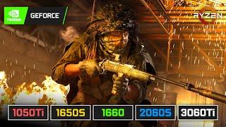 Call of Duty Warzone Pacific  GTX 1050 Ti  GTX 1650 SUPER  GTX 1660  RTX 2060 S  RTX 3060 Ti