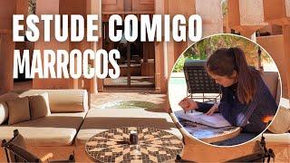 ESTUDE COMIGO TEMPO REAL 1h sem música estudando no Marrocos Hotel Amanjena em Marrakesh