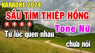 Karaoke Sầu Tím Thiệp Hồng Tone Nữ  Am   Âm Thanh Nhạc Sống Siêu Dễ Hát  Trọng Hiếu