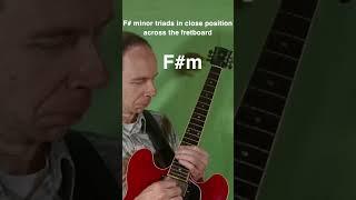 F# minor triads in close position across the fretboard #guitar #guitarpractice #jazz #chords #music