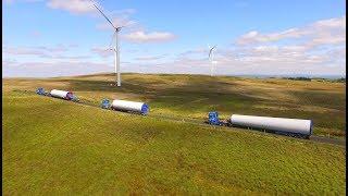 DJI Phantom 3 Advanced - Wind Turbines On Route To Garvagh Via Mar-Train Haulage
