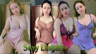 ️Sexy Asian Girls Dressed with sexy Lingerie - night dress in live