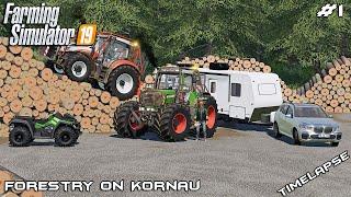 Winching logs with @ChataModding *MUD*  Forestry on Kornau  Farming Simulator 19  Episode 1