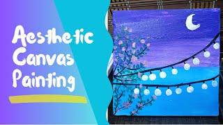 Aesthetic Canvas Painting  Easy Painting On Canvas  Canvas Painting For Beginners