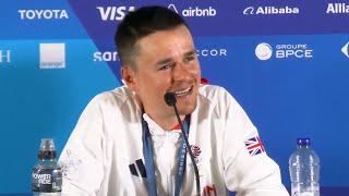 Tom Pidcock mountain bike GOLD medal winning press conference  Paris 2024 Olympics