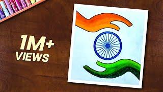 How to Draw Happy Republic Day  Independence Day Drawing Easy Step by Step  15 August Drawing Easy