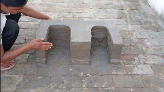 portable clay stove primitive technology mud stove mitti ka chulha Desi chulha Design