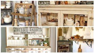 ️top99+ shabby chic and vintage rustic style farmhouse cottage kitchen decorations idea in budget️