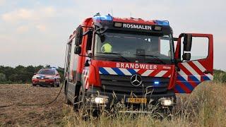 DRONE Brandweer rukt met drie blusvoertuigen uit voor bosbrand Oude Baan Rosmalen - OvD met spoed