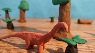 A Sauropodlet hunt stop motion animation