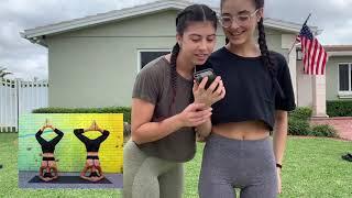 Yoga challenge teen sister