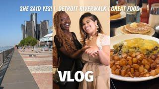 It Happened Surprise Engagement + Detroit Riverwalk with Friends Vlog