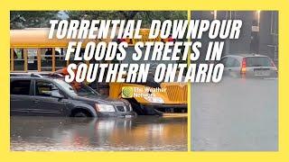 Torrential Rain Floods Roads in Southern Ontario