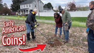 Completely Surrounded - Metal Detecting RARE Old Coins in a Field Flanked by Colonial Homes