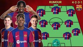 Barcelona potential starting lineup next season with transfers 4231 formation 