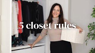 How To ORGANIZE Your Closet Like A PRO 5 Minimalist Rules Of Closet Organization